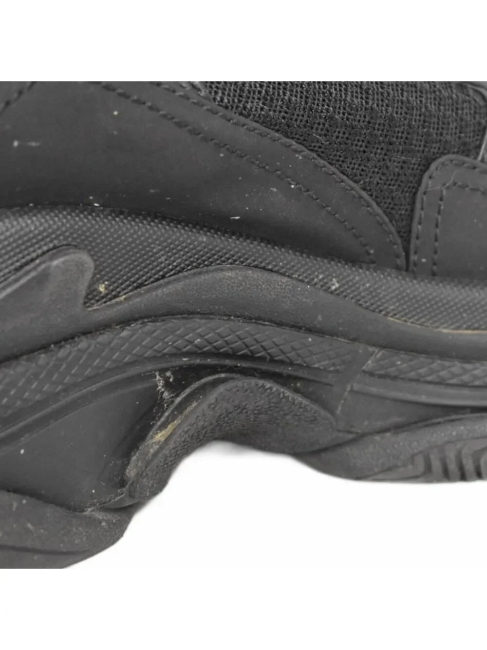 Balenciaga Triple S Leather Mesh Sneakers Black